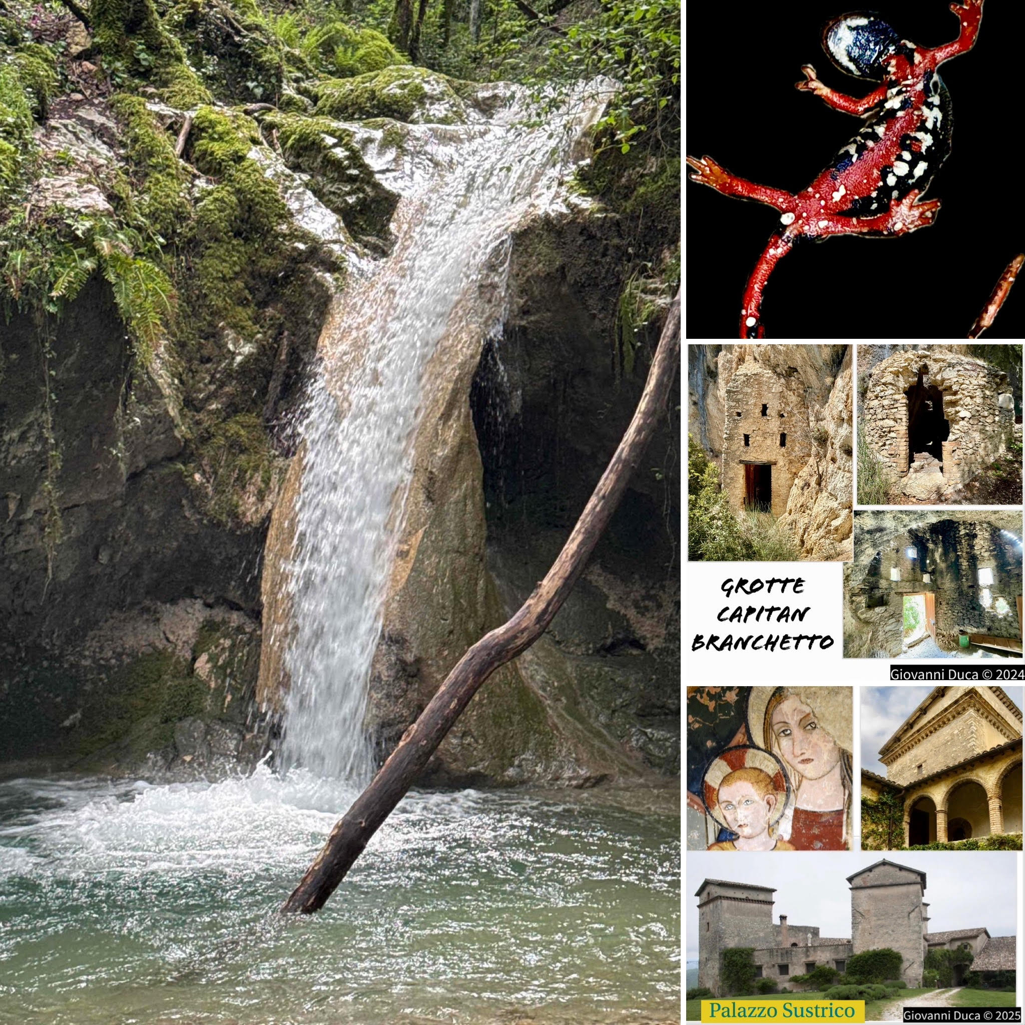 Nel territorio spoletino.. Sant`Orso-Valle della Intiera e le cascate-Eremo grotte capitan Branchetto-Palazzo Sustrico (Leti Sansi)