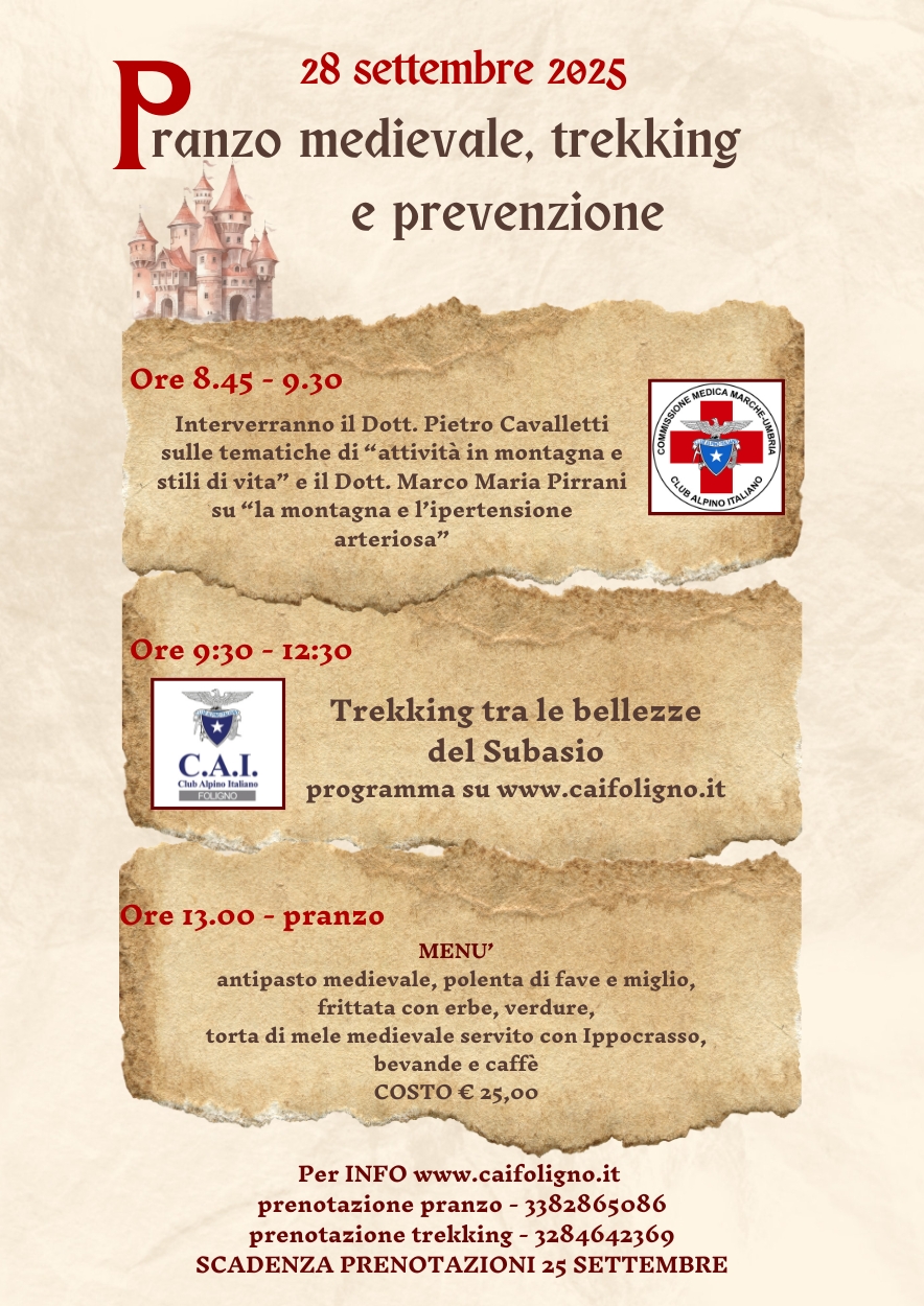 Pranzo medievale & Trekking 28 settembre 2025